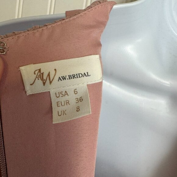 Pink halter top long formal dress floor length back zip size 6 - Picture 5 of 5